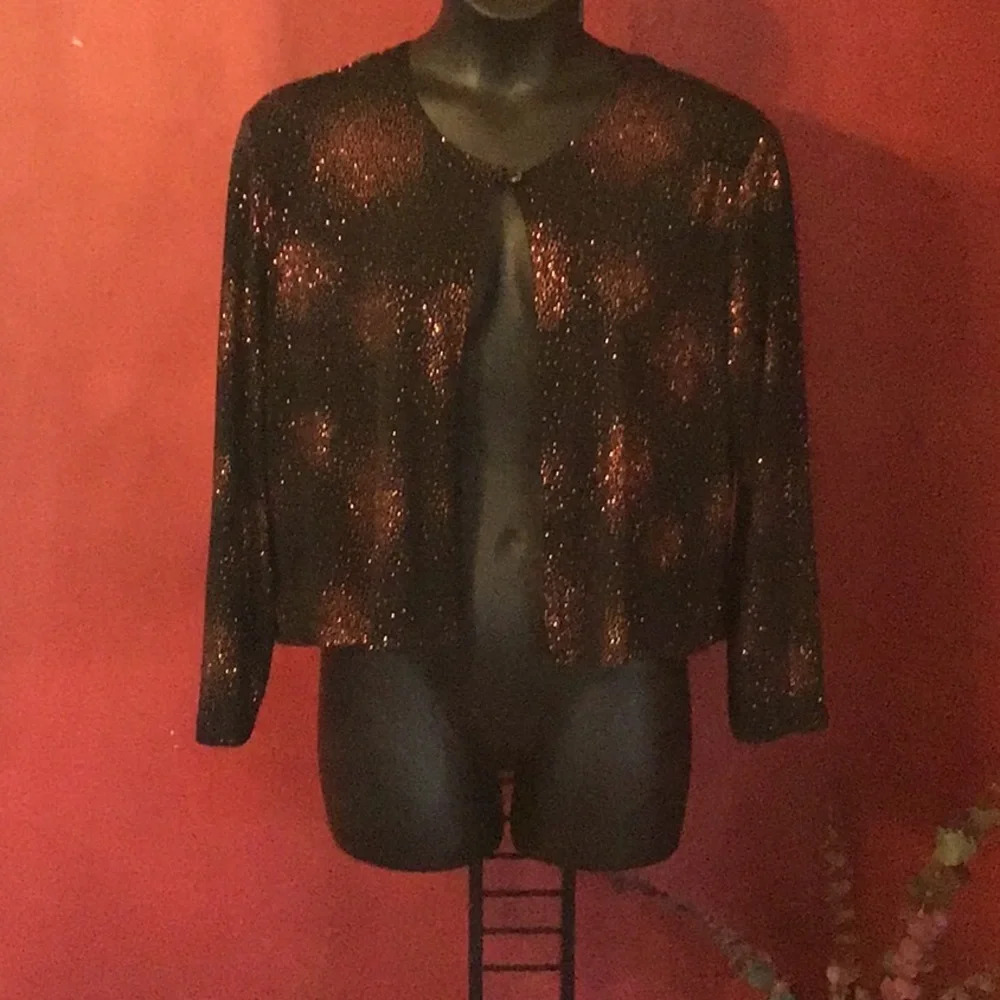 TRADITION SEQUINE SHRUG SIZE 14Tall